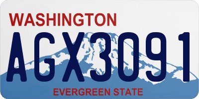 WA license plate AGX3091