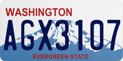 WA license plate AGX3107