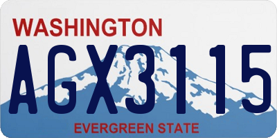 WA license plate AGX3115