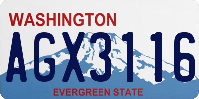 WA license plate AGX3116