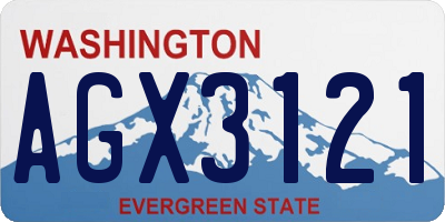 WA license plate AGX3121