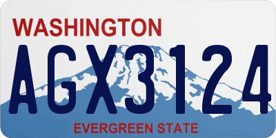WA license plate AGX3124