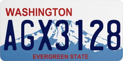 WA license plate AGX3128