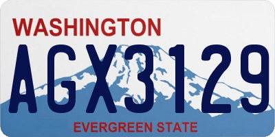 WA license plate AGX3129