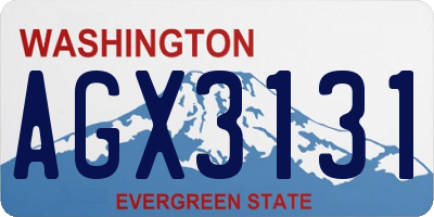WA license plate AGX3131