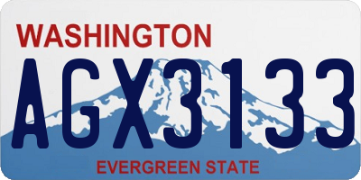 WA license plate AGX3133