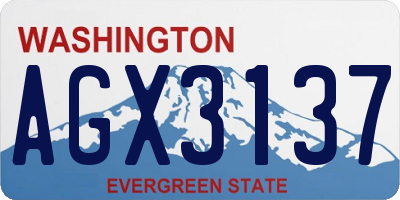 WA license plate AGX3137