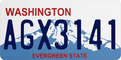 WA license plate AGX3141