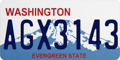 WA license plate AGX3143
