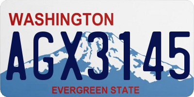 WA license plate AGX3145