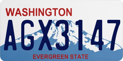 WA license plate AGX3147