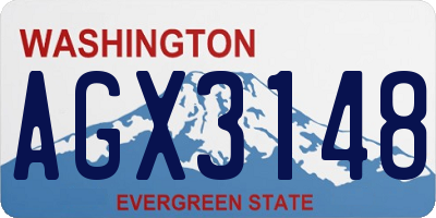 WA license plate AGX3148