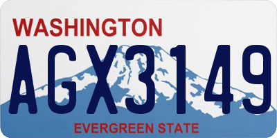 WA license plate AGX3149