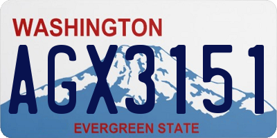 WA license plate AGX3151