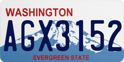 WA license plate AGX3152