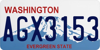 WA license plate AGX3153