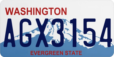 WA license plate AGX3154