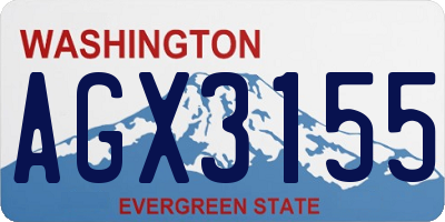 WA license plate AGX3155