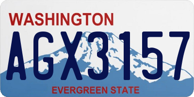 WA license plate AGX3157