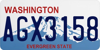 WA license plate AGX3158