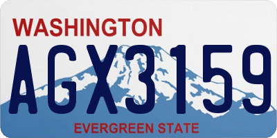 WA license plate AGX3159