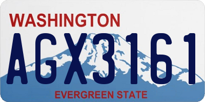 WA license plate AGX3161