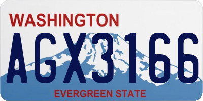 WA license plate AGX3166