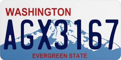 WA license plate AGX3167