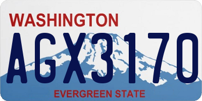 WA license plate AGX3170
