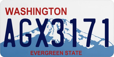WA license plate AGX3171