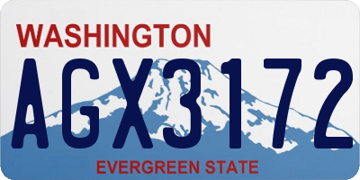 WA license plate AGX3172