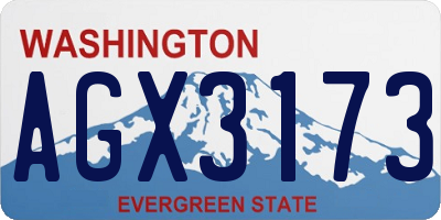 WA license plate AGX3173