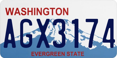 WA license plate AGX3174