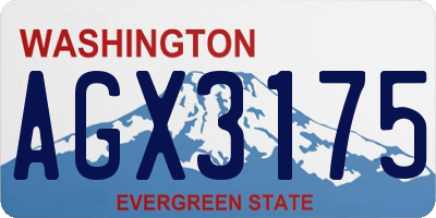 WA license plate AGX3175