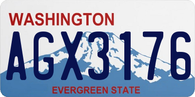 WA license plate AGX3176