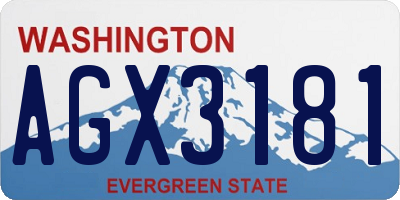 WA license plate AGX3181