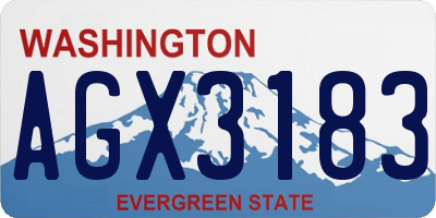 WA license plate AGX3183