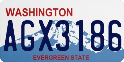 WA license plate AGX3186