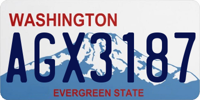 WA license plate AGX3187