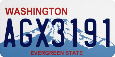 WA license plate AGX3191