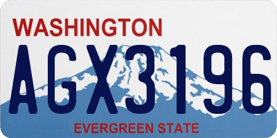 WA license plate AGX3196