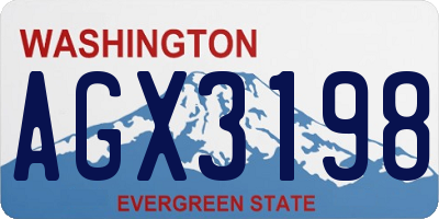 WA license plate AGX3198