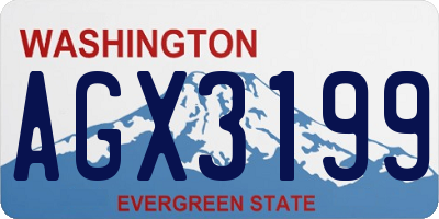 WA license plate AGX3199