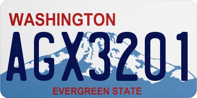 WA license plate AGX3201
