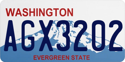 WA license plate AGX3202