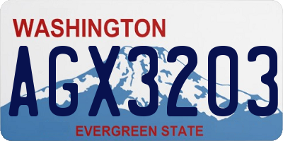 WA license plate AGX3203