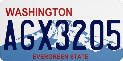 WA license plate AGX3205
