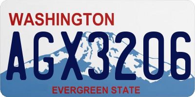 WA license plate AGX3206