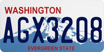 WA license plate AGX3208