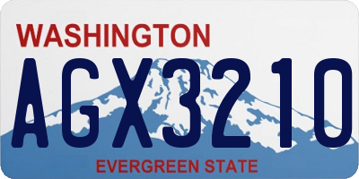 WA license plate AGX3210